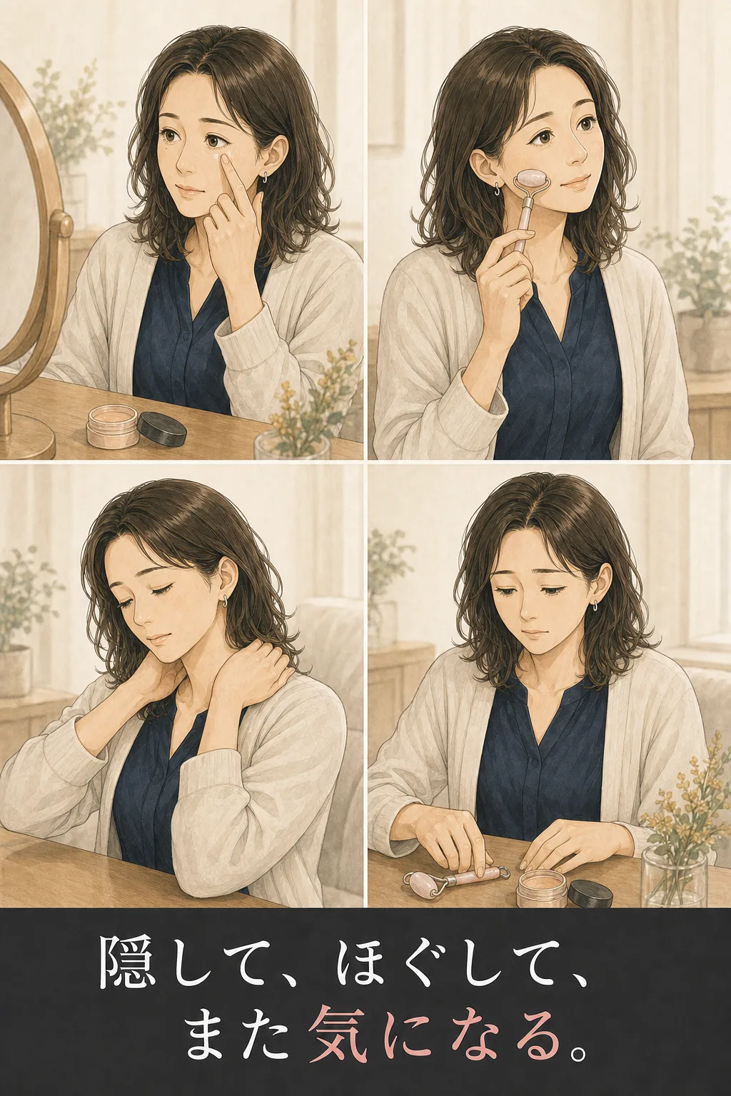 隠す ほぐす また気になるを繰り返す女性