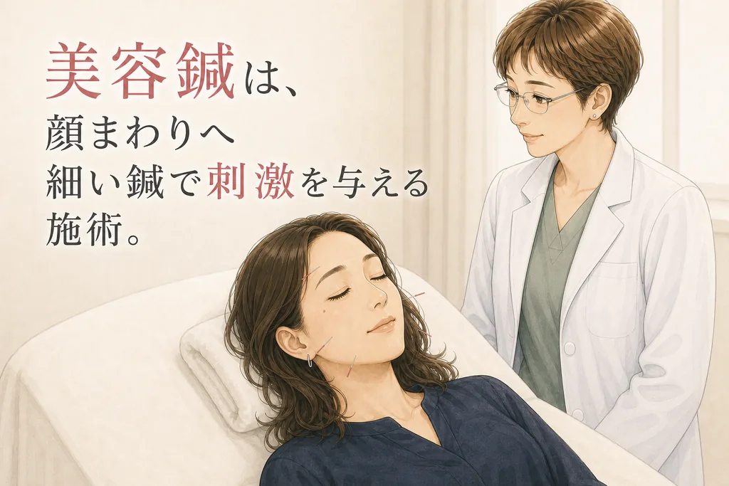 落ち着いた環境で美容鍼を受けている場面