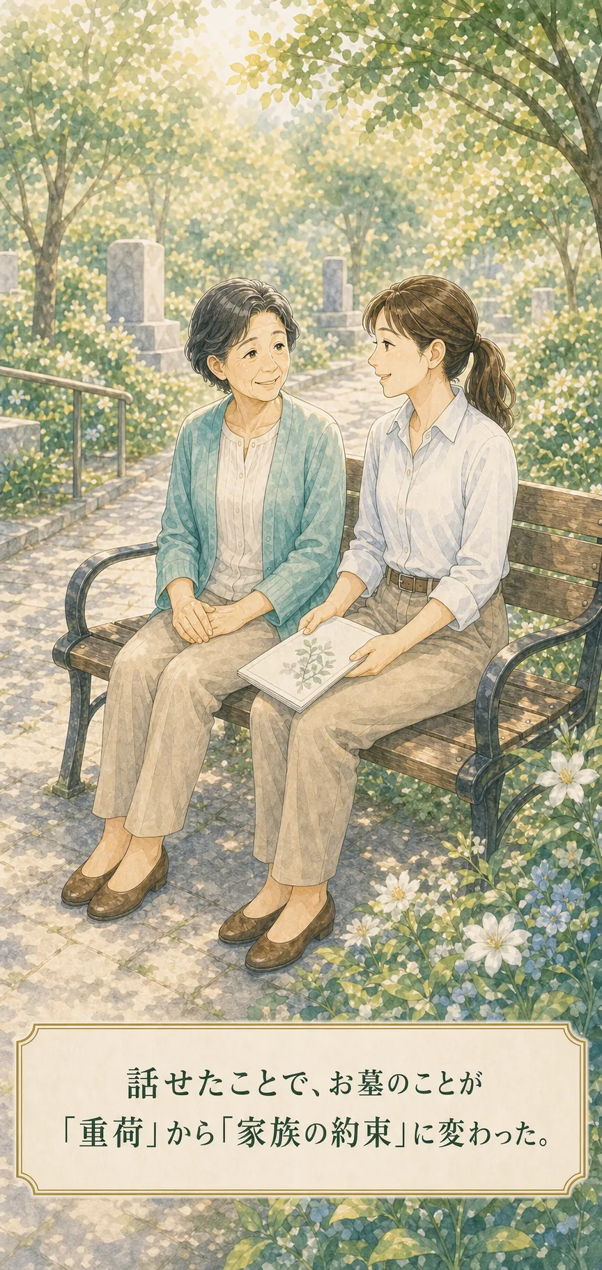 墓の話が重荷から家族の約束へ変わった母と娘
