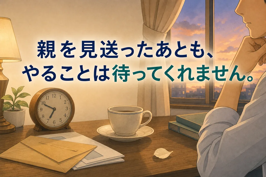 親を見送った後も手続きが待っていることを伝える導入