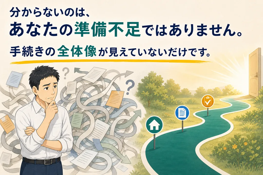 準備不足ではなく全体像が見えないだけと伝えるバナー